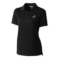 Women's Cutter & Buck Black Los Angeles Dodgers DryTec Advantage Tri-Blend Pique Polo