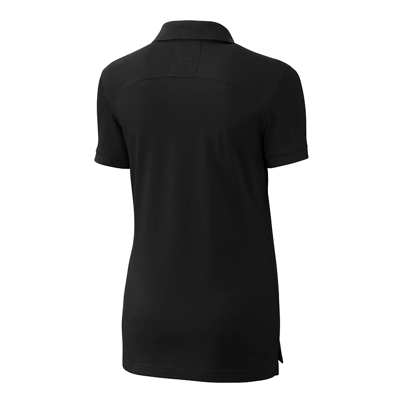 Women's Cutter & Buck Black Los Angeles Dodgers DryTec Advantage Tri-Blend Pique Polo