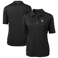 Women's Cutter & Buck  Black Los Angeles Dodgers DryTec Virtue Eco Pique Recycled Polo