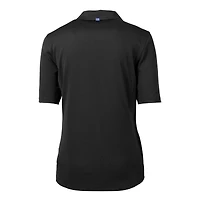 Women's Cutter & Buck  Black Los Angeles Dodgers DryTec Virtue Eco Pique Recycled Polo