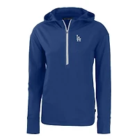 Sweat à capuche demi-zippé écologique recyclé Daybreak des Los Angeles Dodgers pour femme Cutter & Buck Royal