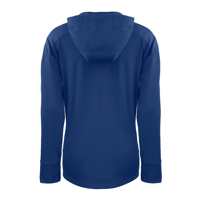 Women's Cutter & Buck  Royal Los Angeles Dodgers Daybreak Eco Recycled Half-Zip Hoodie
