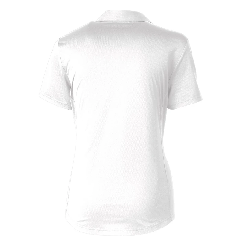Women's Cutter & Buck White Los Angeles Dodgers Americana Logo Prospect DryTec Textured Stretch Polo