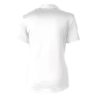 Women's Cutter & Buck White Los Angeles Dodgers Americana Logo Prospect DryTec Textured Stretch Polo