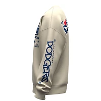 Women's Fanatics  Beige Los Angeles Dodgers Graffiti Fleece Sweatshirt