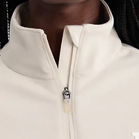 Women's Fanatics Beige Los Angeles Dodgers Oversized Clutch Tri-Blend Half-Zip Pullover