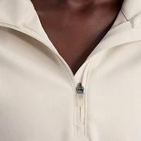 Women's Fanatics Beige Los Angeles Dodgers Oversized Clutch Tri-Blend Half-Zip Pullover