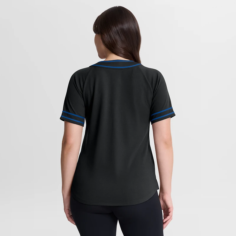 Women's Fanatics Royal Los Angeles Dodgers Diva Race Ahead Raglan V-Neck T-Shirt