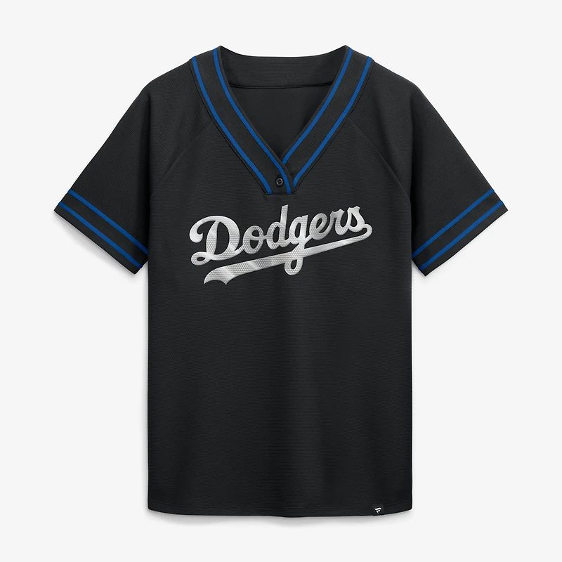 Women's Fanatics Royal Los Angeles Dodgers Diva Race Ahead Raglan V-Neck T-Shirt