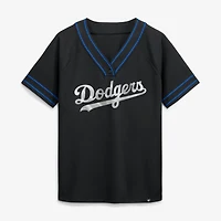 Women's Fanatics Royal Los Angeles Dodgers Diva Race Ahead Raglan V-Neck T-Shirt