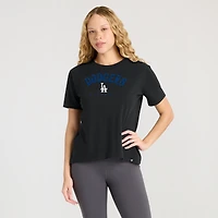 T-shirt Fanatics noir pour femme Los Angeles Dodgers Home Run Legacy