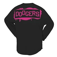 Women's Fanatics  Black Los Angeles Dodgers Neon Jersey Long Sleeve T-Shirt