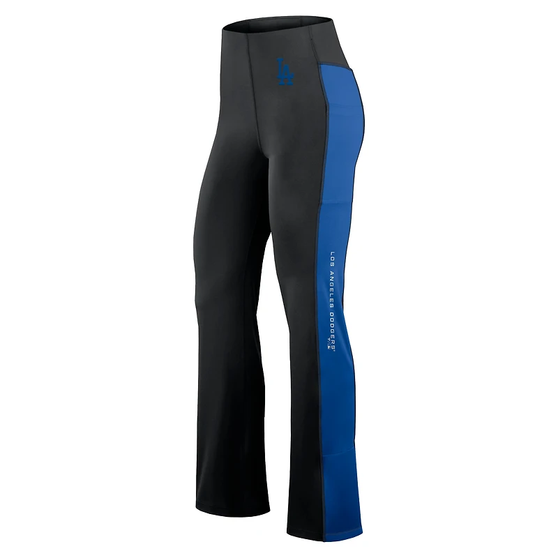 Women's Fanatics Black Los Angeles Dodgers Studio Fitted Flared Leggings