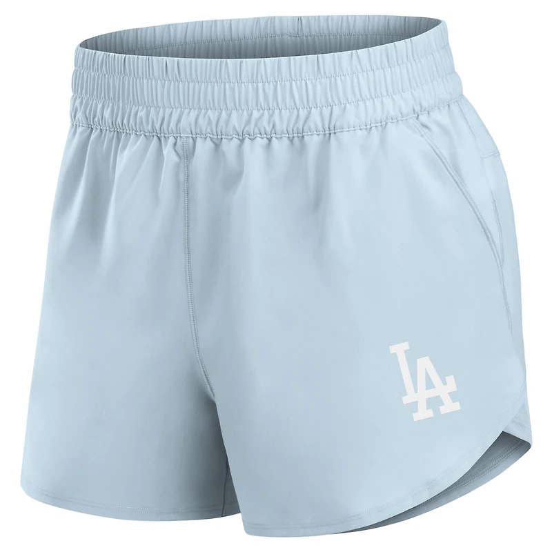 Women's Fanatics Light Blue Los Angeles Dodgers Studio Woven Vibe Shorts