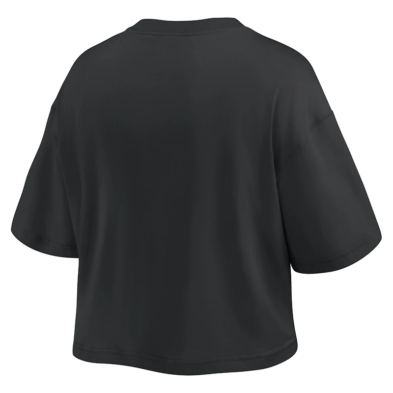 Women's Fanatics Los Angeles Dodgers Blackout Wave Cropped Top