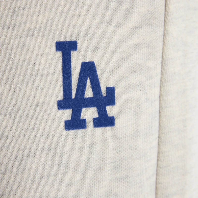 Women's Fanatics Oatmeal Heather Los Angeles Dodgers Iconic Terry Track Pants