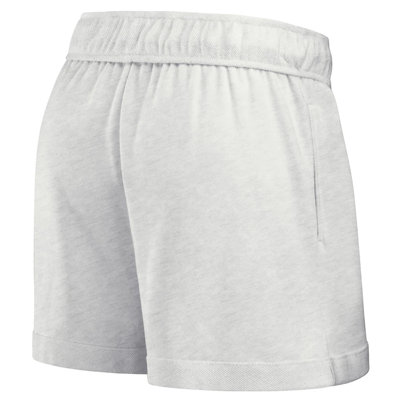 Women's Fanatics Oatmeal Los Angeles Dodgers Oversized Badge Lounge Shorts