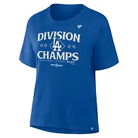 Women's Fanatics  Royal Los Angeles Dodgers 2025 NL West Division Champions Locker Room Plus T-Shirt