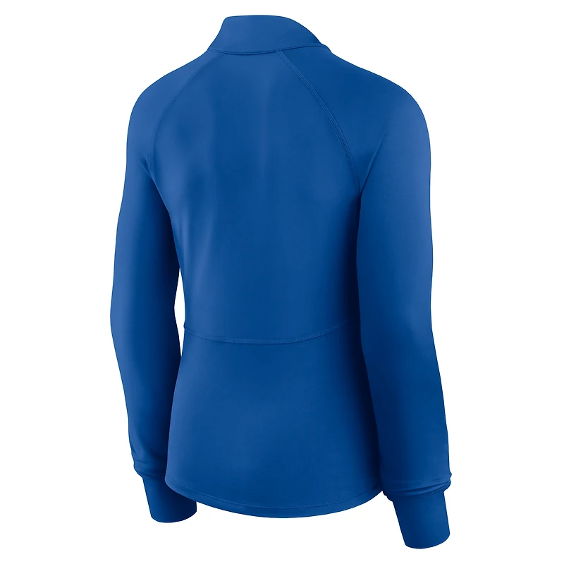 Haut à glissière quart de tour raglan pour femme Fanatics Royal Los Angeles Dodgers Elements