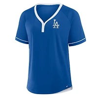 T-shirt col en V raglan pour femme Fanatics Royal Los Angeles Dodgers League Diva Star