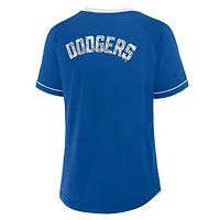 T-shirt col en V raglan pour femme Fanatics Royal Los Angeles Dodgers League Diva Star
