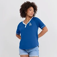T-shirt col en V raglan pour femme Fanatics Royal Los Angeles Dodgers League Diva Star