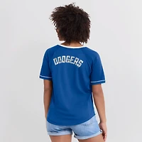 T-shirt col en V raglan pour femme Fanatics Royal Los Angeles Dodgers League Diva Star