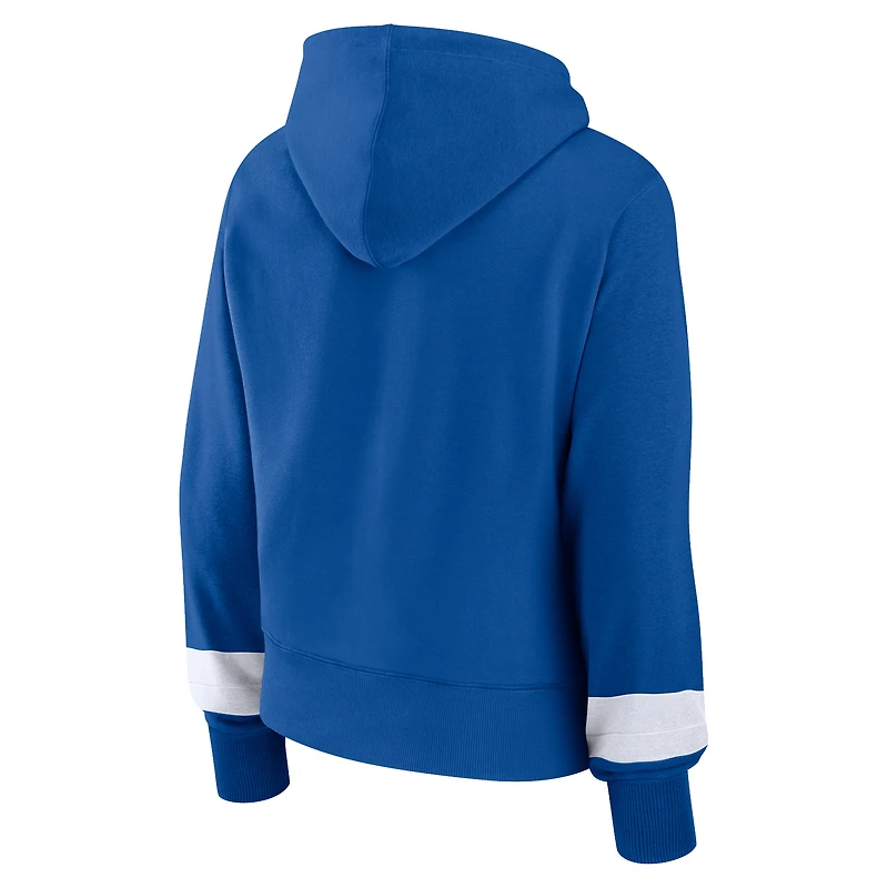 Women's Fanatics  Royal Los Angeles Dodgers Over Under Pullover Hoodie