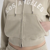 Sweat à capuche zippé Fanatics Sepia Tint Los Angeles Dodgers Iconic Terry pour femme