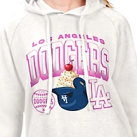Sweat à capuche raglan en polaire G-III 4Her pour femme par Carl Banks, couleur crème, Los Angeles Dodgers, motif ange glacé