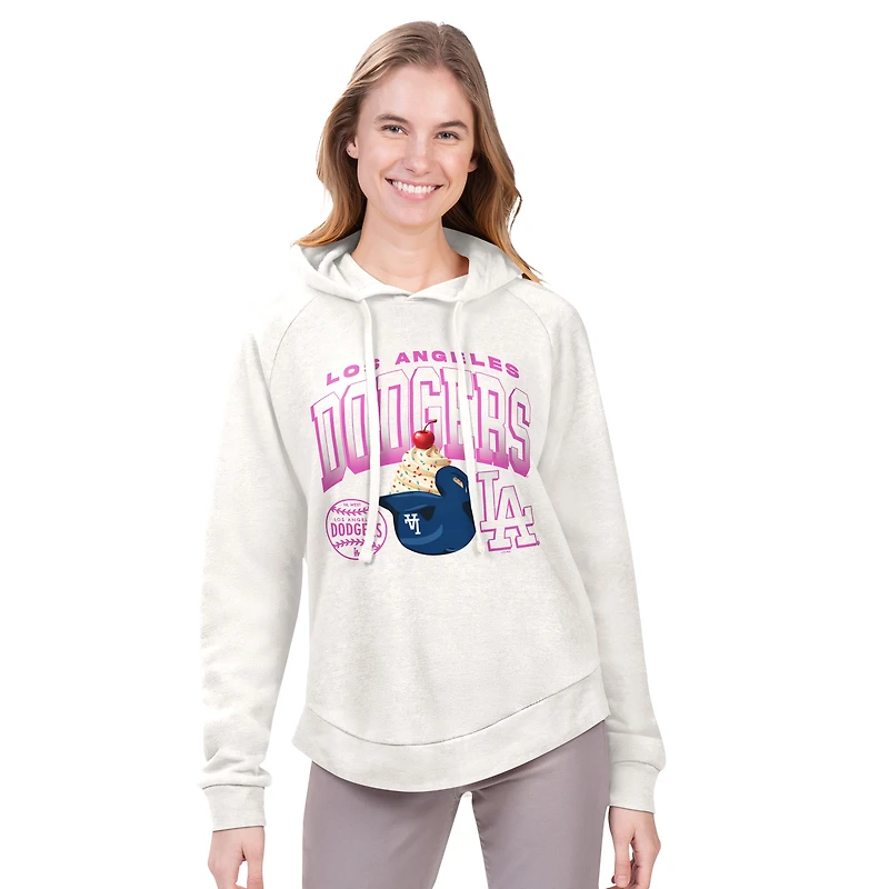 Women's G-III 4Her by Carl Banks Cream Los Angeles Dodgers Ice Angel Raglan Fleece Hoodie