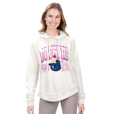 Women's G-III 4Her by Carl Banks Cream Los Angeles Dodgers Ice Angel Raglan Fleece Hoodie