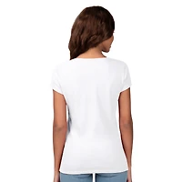 T-shirt G-III 4Her pour femmes par Carl Banks, blanc, Los Angeles Dodgers, motif floral Endzone