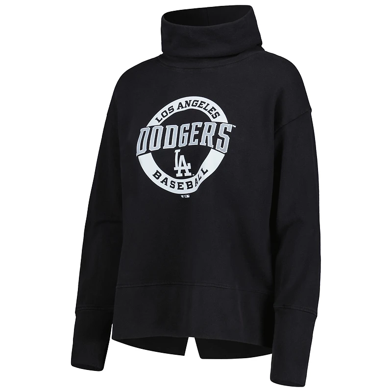 Women's Levelwear Black Los Angeles Dodgers Sunset Farm Team Pullover Sweatshirt