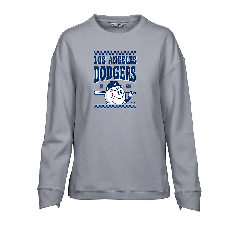 Sweat-shirt inaugural Fiona des Los Angeles Dodgers pour femme de Levelwear, gris