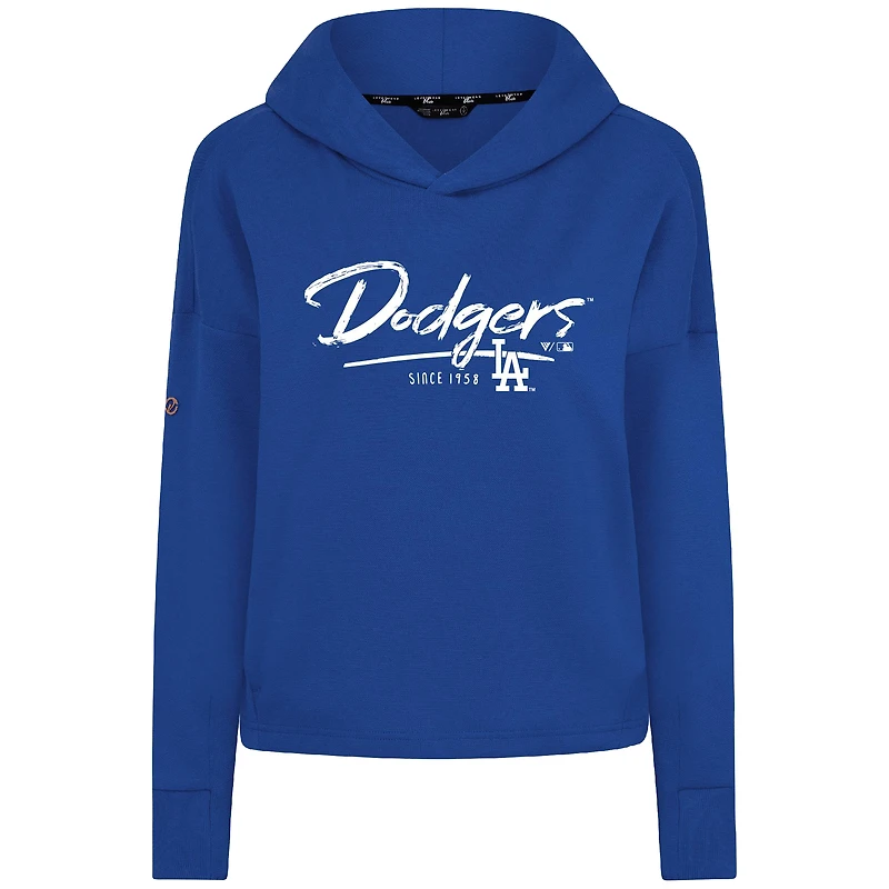 Women's Levelwear Royal Los Angeles Dodgers Accolade Sweet Express Cropped Tri-Blend Pullover Hoodie