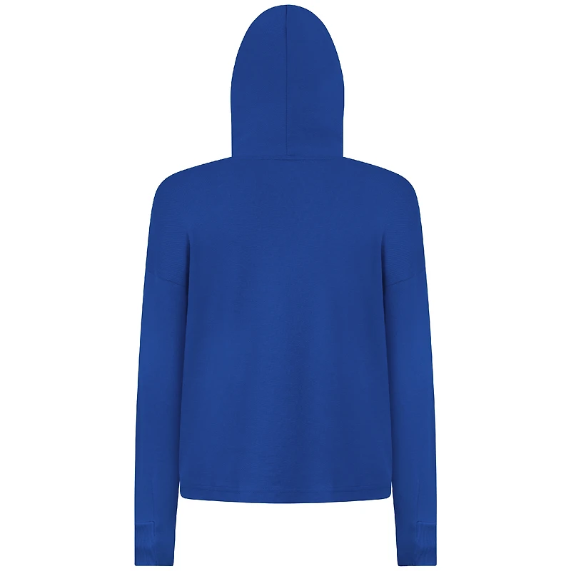Women's Levelwear Royal Los Angeles Dodgers Accolade Sweet Express Cropped Tri-Blend Pullover Hoodie
