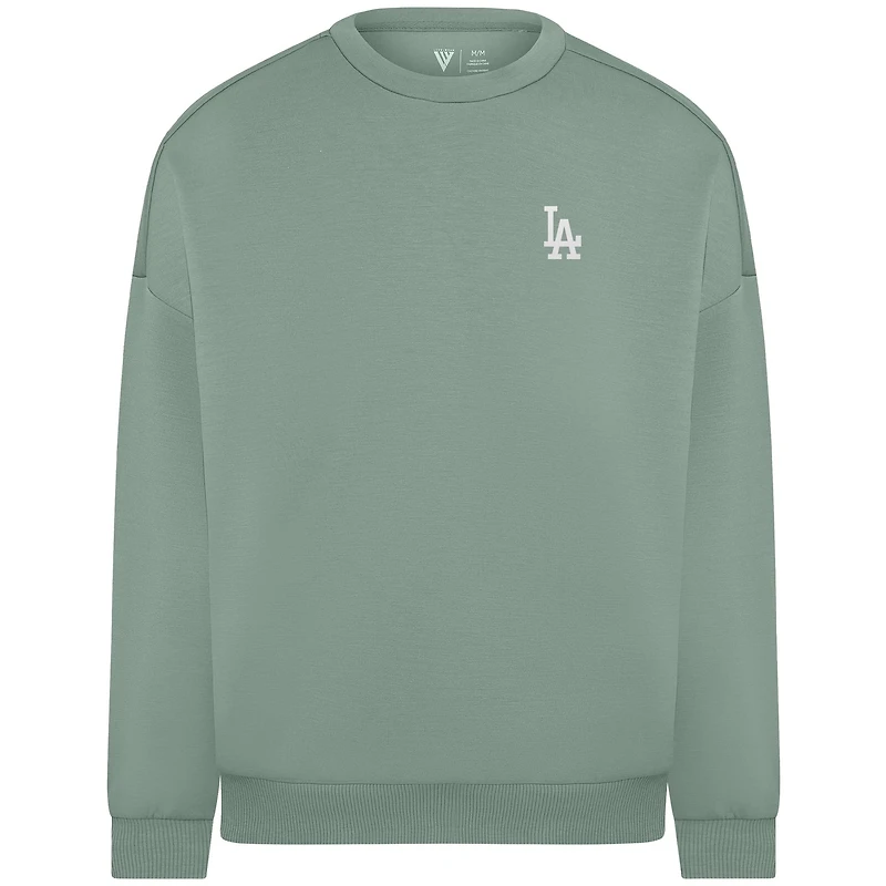 Women's Levelwear Sage Green Los Angeles Dodgers Luxe Signature Tri-Blend Pullover Sweatshirt
