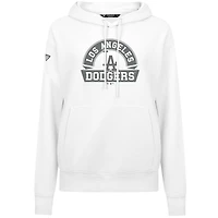 Women's Levelwear White Los Angeles Dodgers Adorn Banner Arch Pullover Hoodie