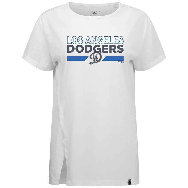 Women's Levelwear  White Los Angeles Dodgers City Connect Influx No Hitter T-Shirt