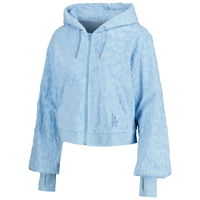 Sweat-shirt à glissière pleine longueur Tabitha Cheetah Terry des Los Angeles Dodgers Lusso Blue pour femme