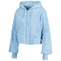 Sweat-shirt à glissière pleine longueur Tabitha Cheetah Terry des Los Angeles Dodgers Lusso Blue pour femme