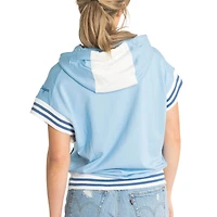 Chandail à capuchon manches courtes Mabel des Los Angeles Dodgers Lusso bleu clair pour femme
