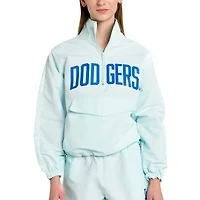 Veste à demi-zip Lusso bleu clair Los Angeles Dodgers Parker pour femme