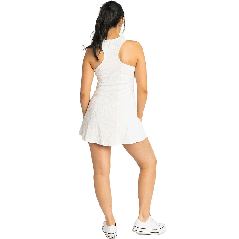 Women's Lusso White Los Angeles Dodgers Tess Cheetah V-Neck Racerback Dress