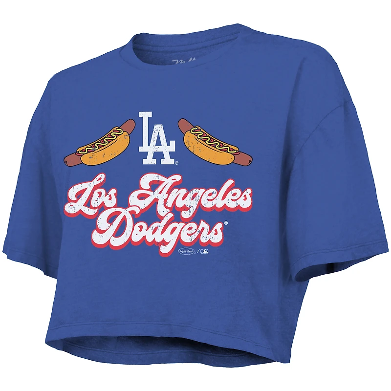 T-shirt court et ample Majestic Threads Royal Los Angeles Dodgers pour femme
