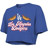 T-shirt court et ample Majestic Threads Royal Los Angeles Dodgers pour femme