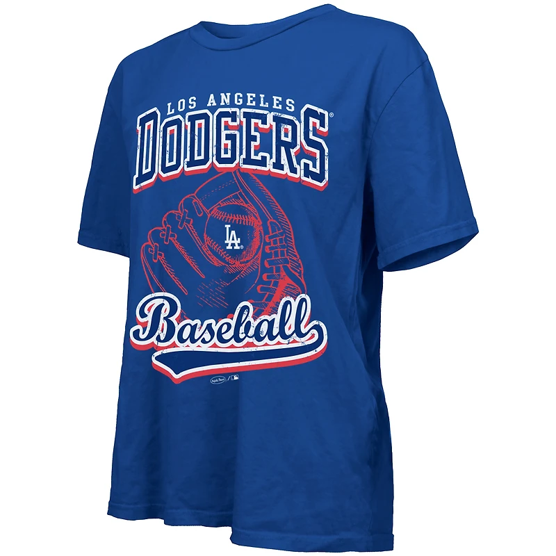 Women's Majestic Threads Royal Los Angeles Dodgers Oversized First Base T-Shirt