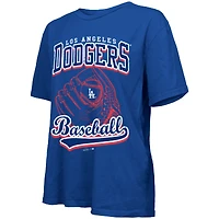 Women's Majestic Threads Royal Los Angeles Dodgers Oversized First Base T-Shirt