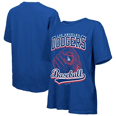 T-shirt surdimensionné pour femme Majestic Threads Royal Los Angeles Dodgers First Base